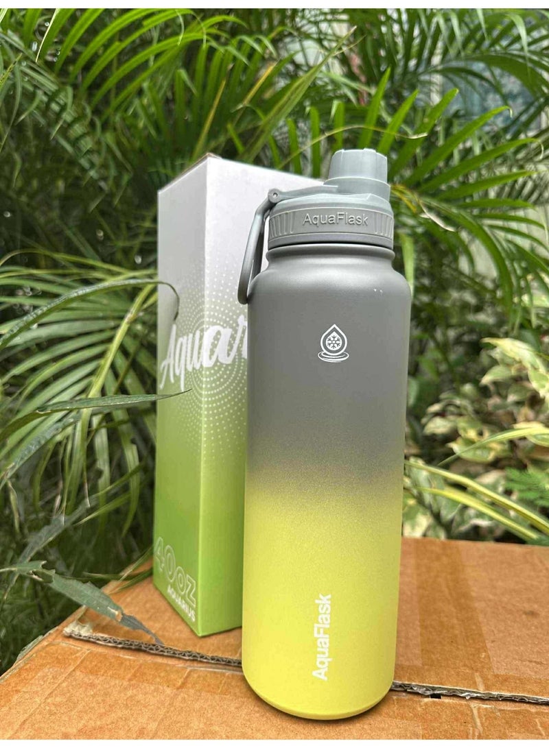 أكوافلاسك 40 أونصة من الفولاذ المقاوم للصدأ، معزول بتفريغ الهواء، مانع للتسرب، رياضي - Image 2